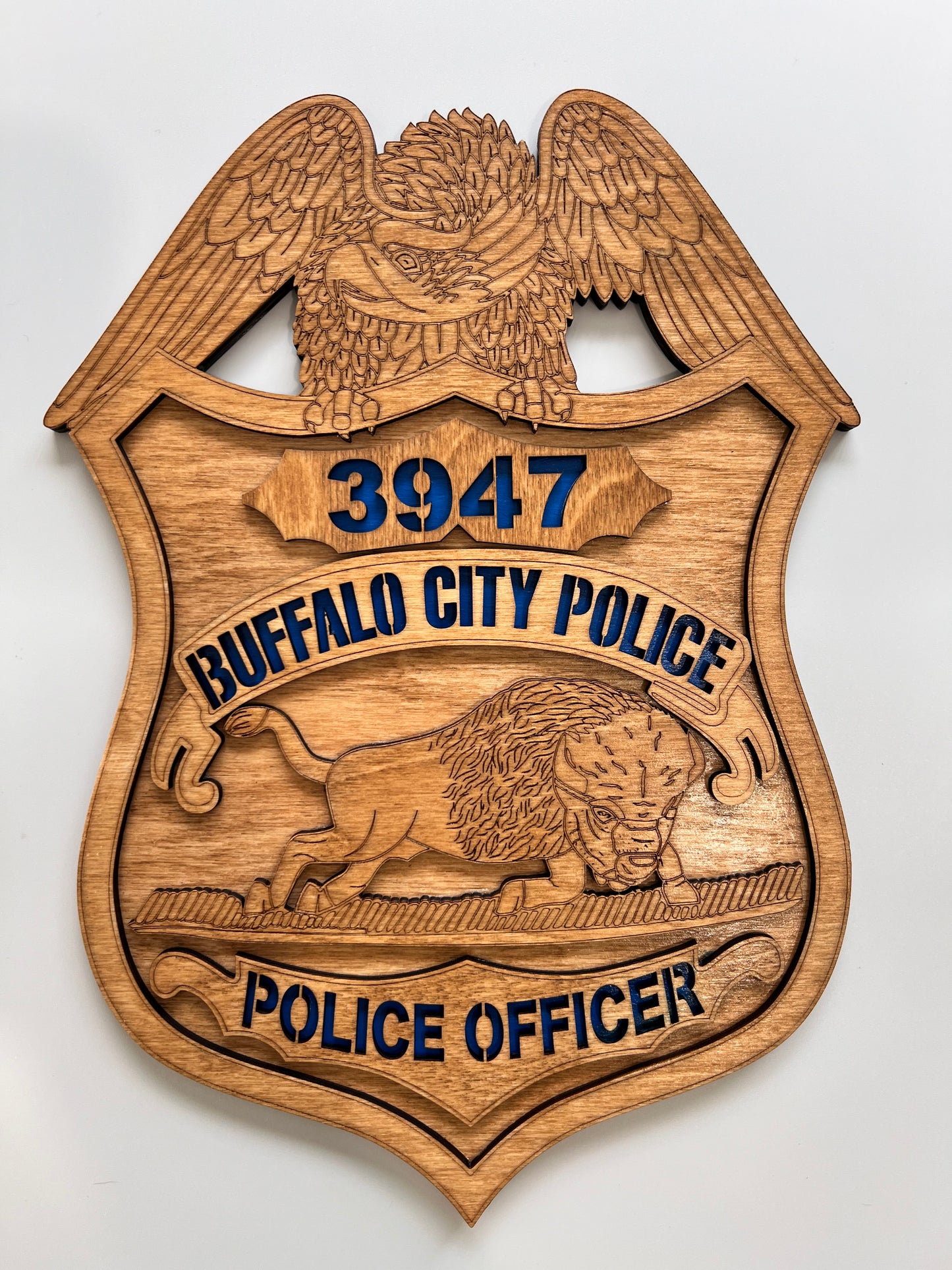 Buffalo Police - Engraved Replica Wooden Badge