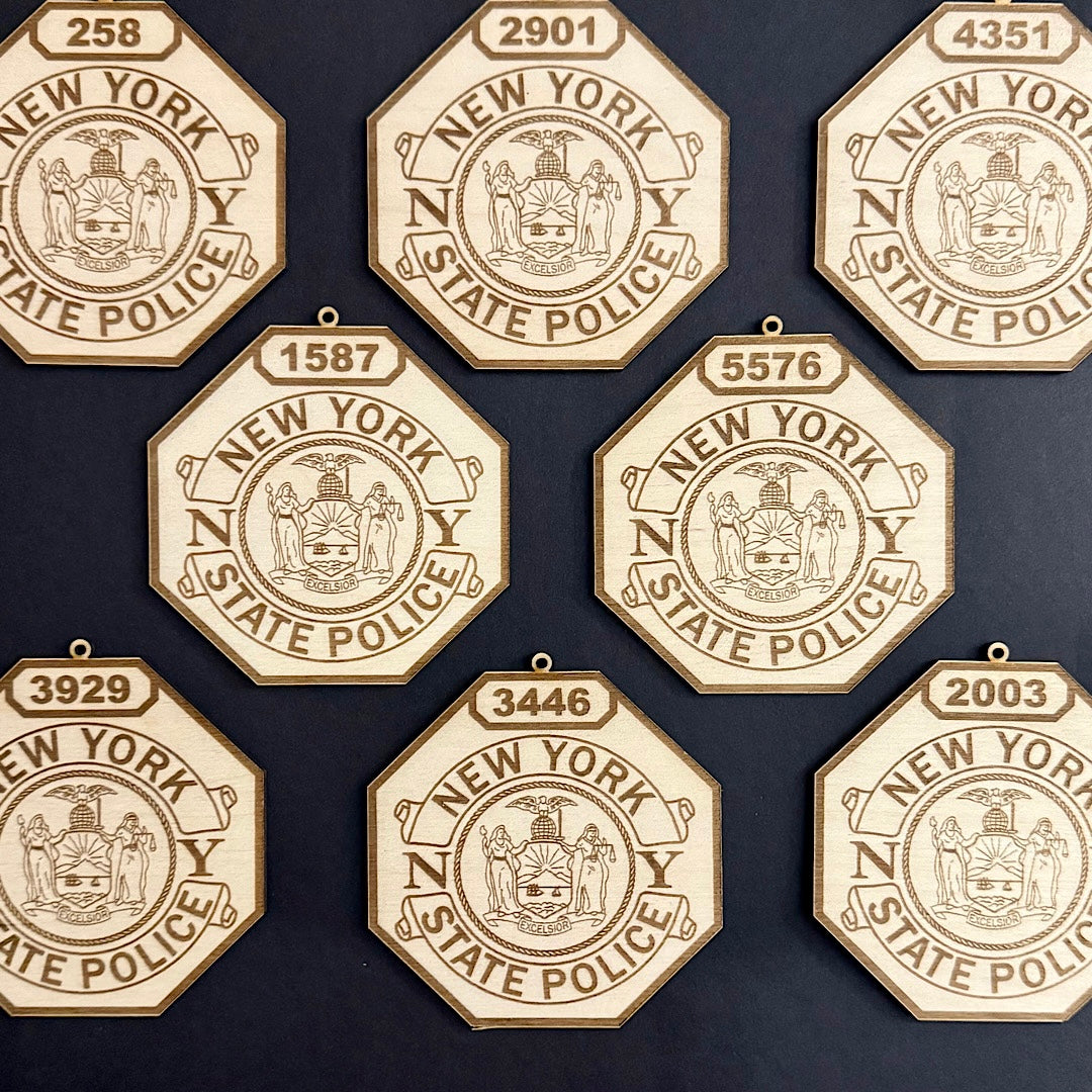 Police Christmas Ornaments - Custom Laser Engraved