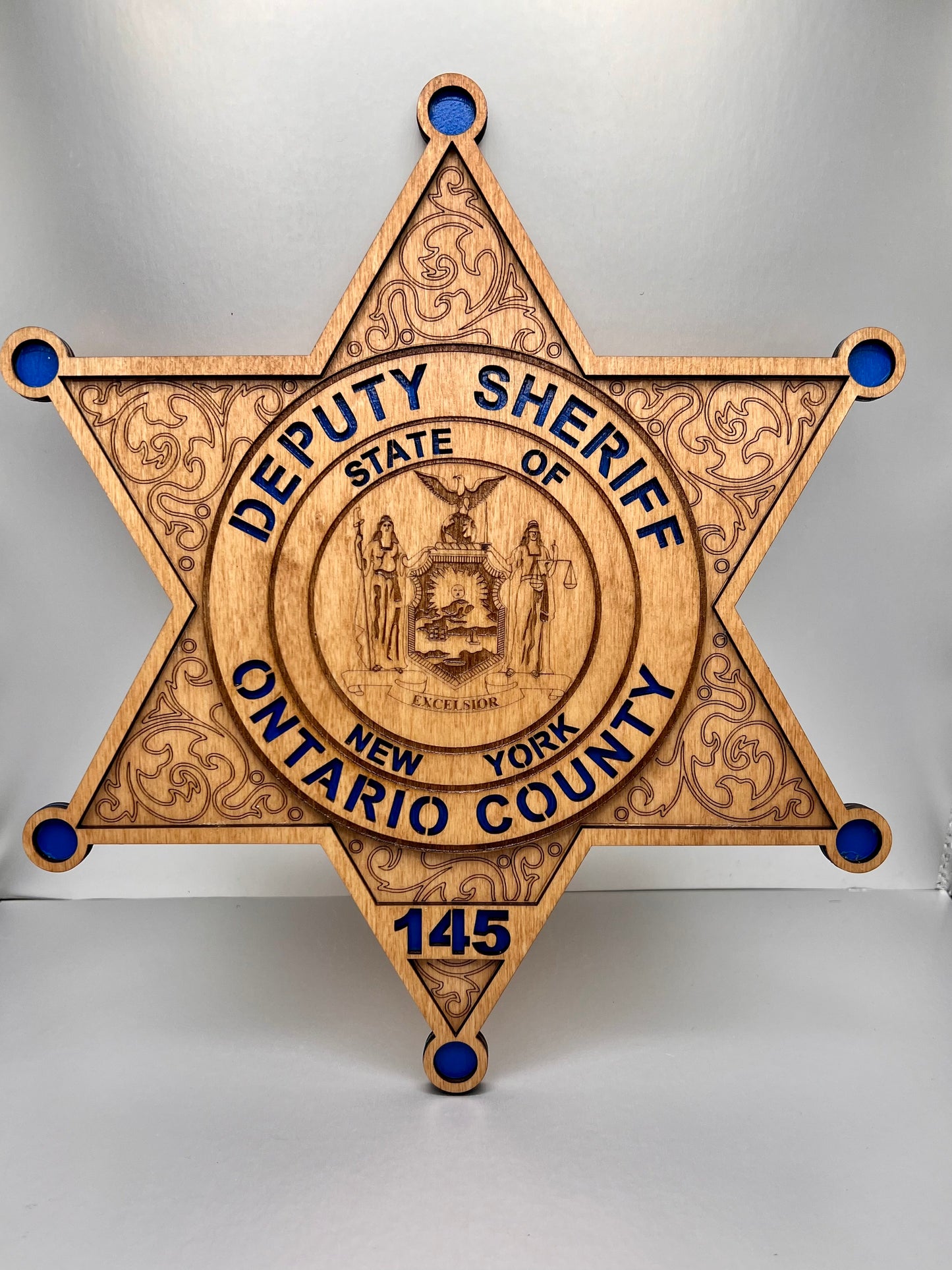 Ontario County Sheriffs - Engraved Wooden Badge Replica