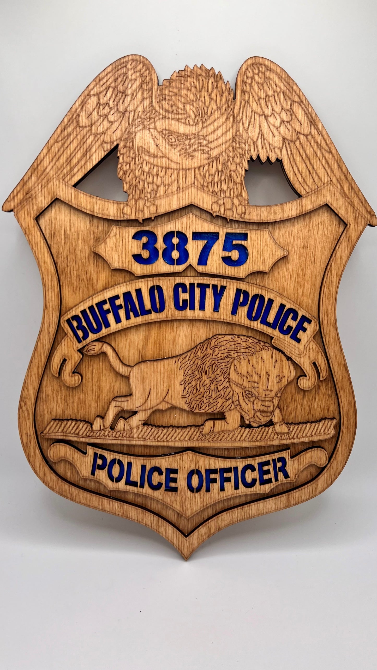 Buffalo Police - Engraved Replica Wooden Badge
