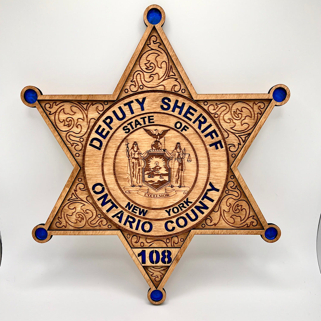 Ontario County Sheriffs - Engraved Wooden Badge Replica