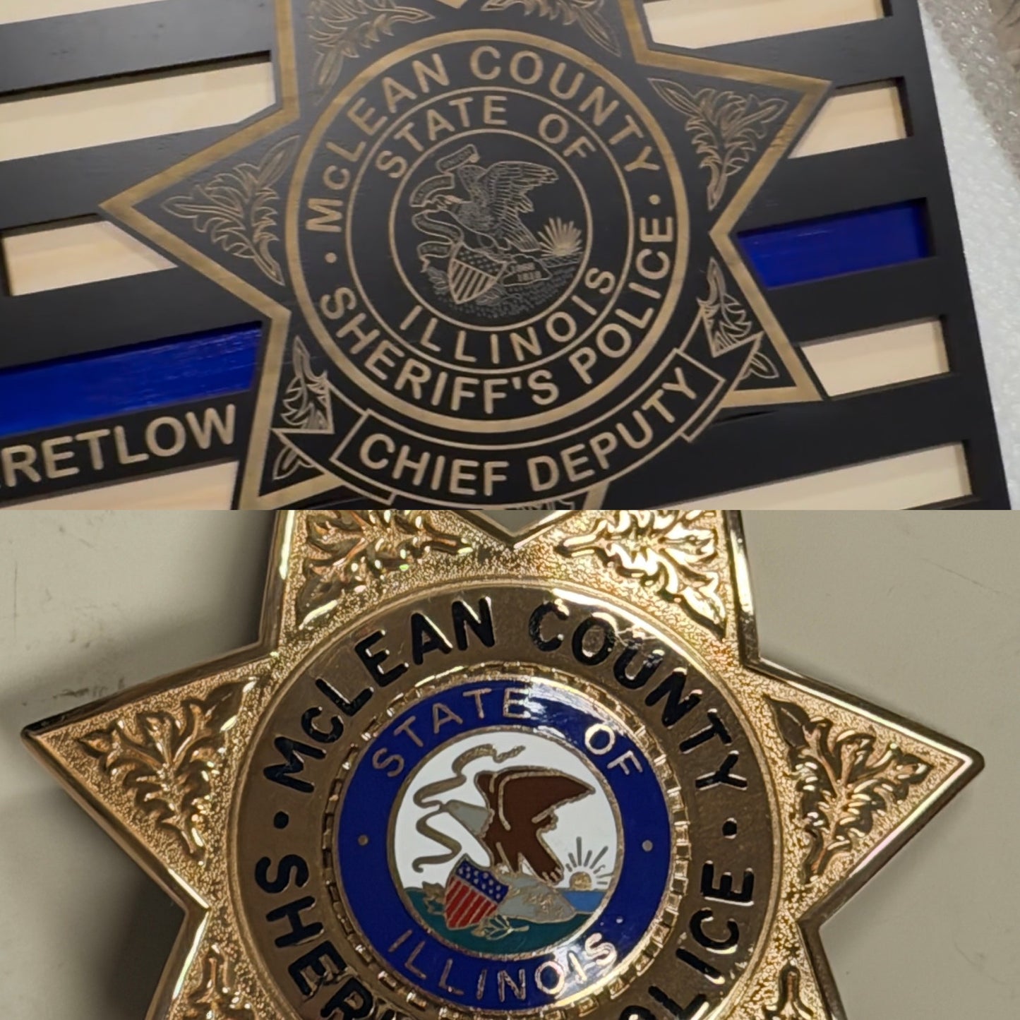 New York State Police Engraved Thin Blue Line Flag