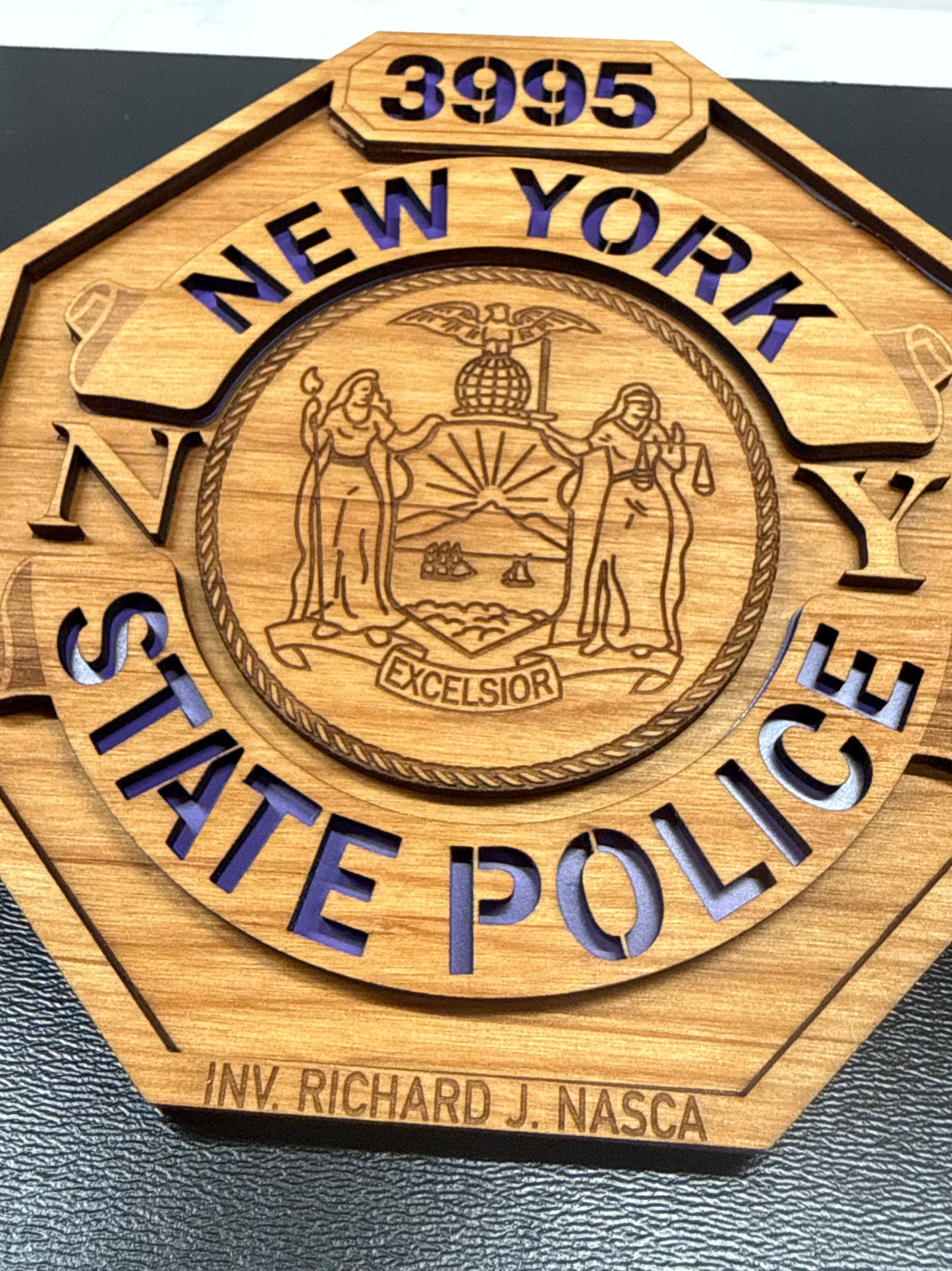 New York State Police 6 inch Engraved Shield