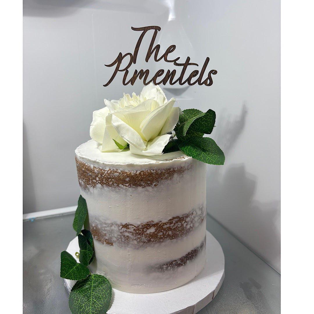 Personalized Wood & Acrylic Wedding Cake Toppers