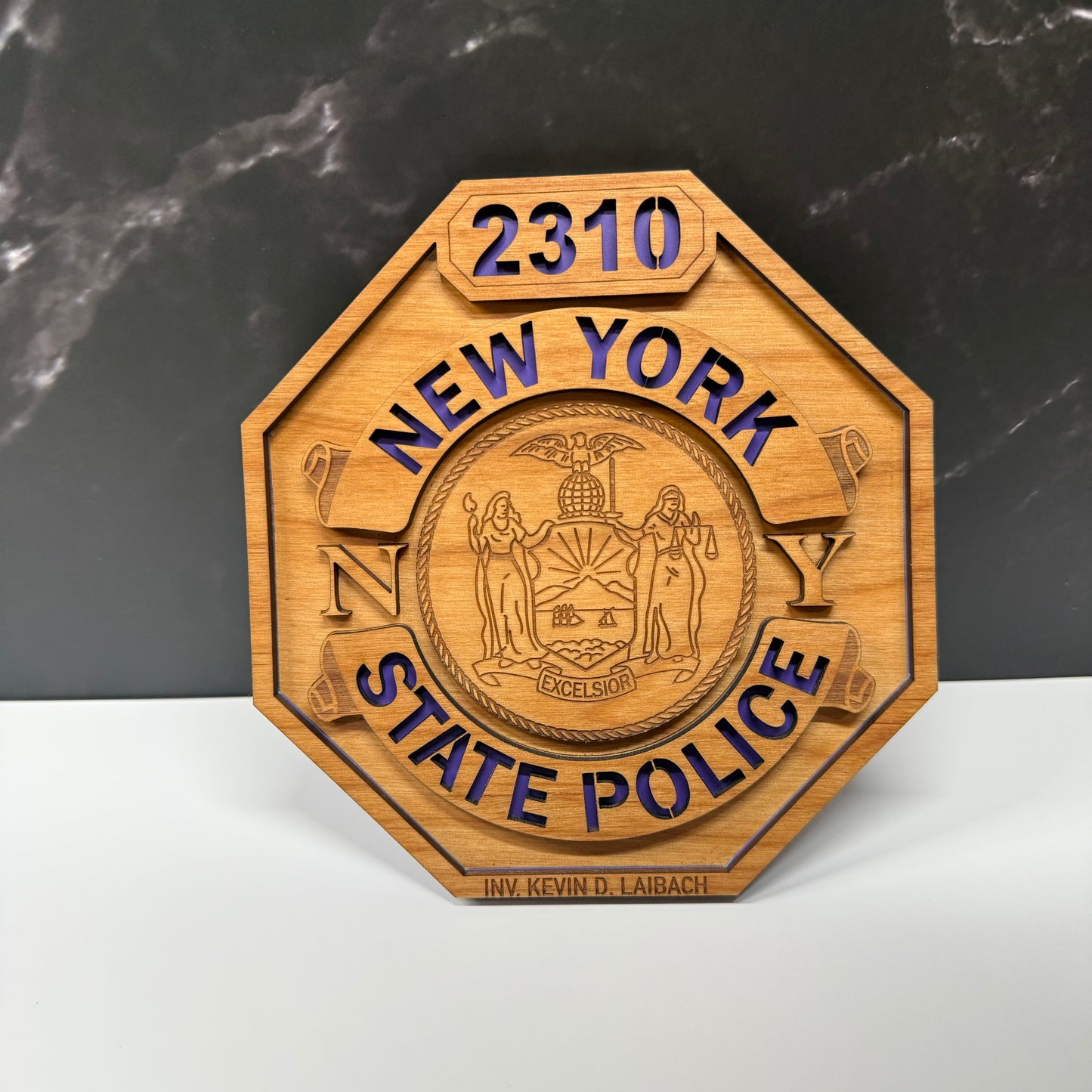 New York State Police 6 inch Engraved Shield