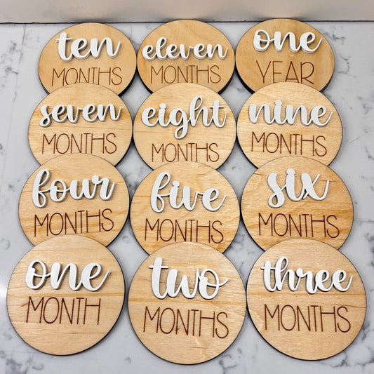 Monthly Baby Milestone Disc Set: 3D Design