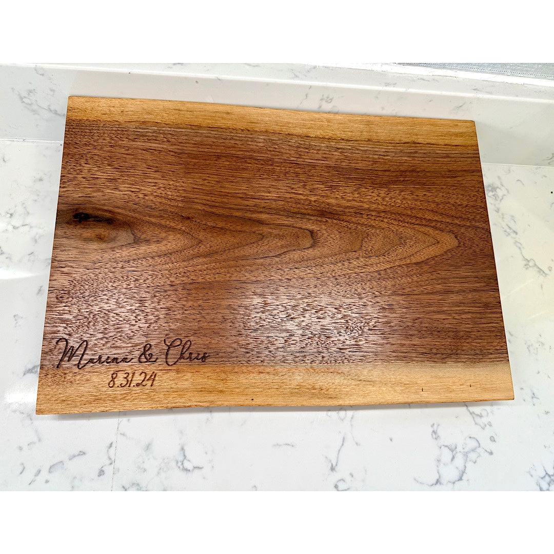 Solid Walnut Live Edge Charcuterie Board, Serving tray, Walnut Cheese board.